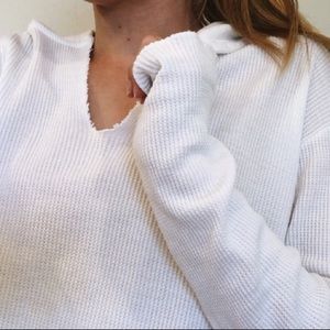White Brandy Melville Thermal Hoodie